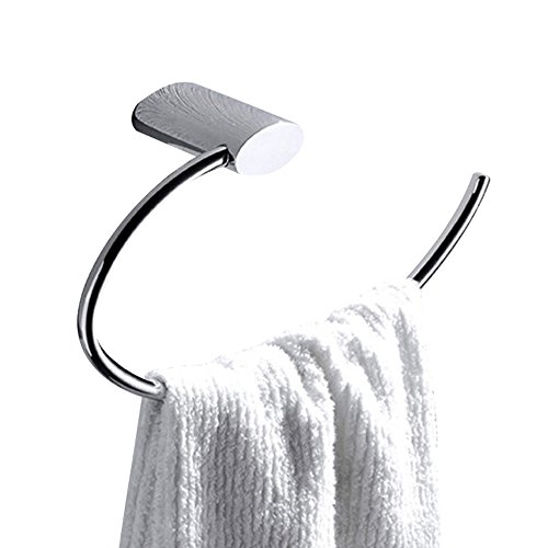 Weare Hoem Modern Silbern Einfach Design Chrom Finished Deko Wandmontag Wandhalterung Bohren Handtuchring Handtuchhalter aus Hochwertig Messing für Badezimmer Dusche Küche