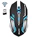 Price comparison product image UrChoiceLtd® Wireless Gaming, Rechargeable Mouse NAFFEE Star 2.4GHz 6D 2400DPI Silent 6 Buttons Usb Optical Gaming Mouse For Laptop Computer Notebook Desktop Game Office (Black 2)