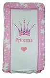 Girls Deluxe PVC Change/Changing Mat - CROWN PINK PRINCESS With Stars And Heart