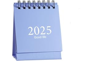 croselyu Desktop Calendar Simple Solid Color Cartoon Mini Calendar Creative Desktop Decoration Portable Small Desk Calendar Calendar,9.5x7.5cm (Blue)