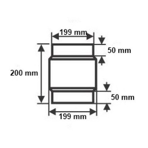 Ø 200 mm – Ofenrohr Adapter Schwarz - 2