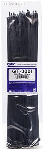 GW Wiring Products GT-300IB  GW Wiring Products Ltd., Cable Tie 303 x 3,6 mm, Black, 1000 pcs, GT-300IB - Black (1000-Piece)