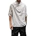Produktbild ZHANSANFM Herren Stehkragen T-Shirts 3/4 Ärmel Männer Sommer Hemd Unifarben Button Down Kurzarm Tops Mode Retro Regular Fit Elegant Sweatshirt Sommer Freizeit Fitness (L, Weiß)