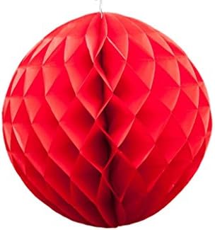 Wedding Decor Tissue Paper Honeycomb Hanging Balls Wedding Recept‭ion Decoration Christmas Festival Birthday Baby Shower Bridal Shower by KTLShop (6" (15cm), Red)