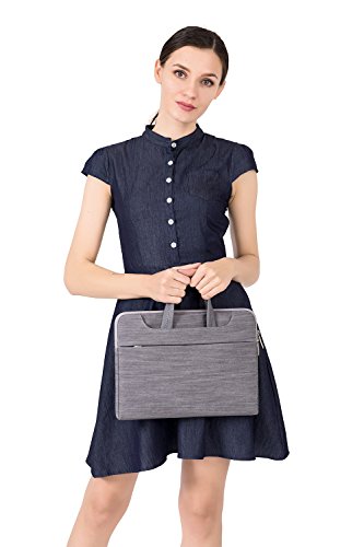 MOSISO Laptop Aktentasche Denim-Stoff f  r 12 9 Zoll iPad Pro  13-13 3 Zoll MacBooks  Laptops Farbe  Grau 