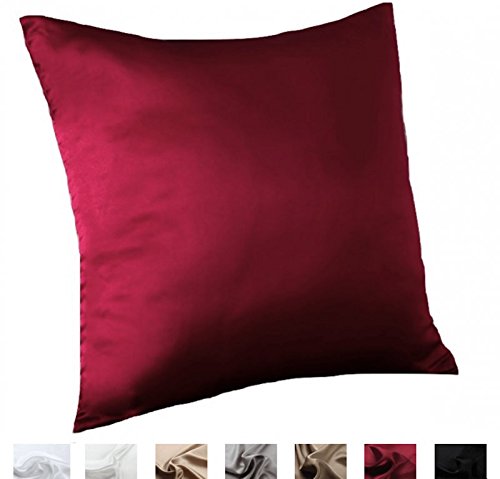 Seiden Kissenbezug Seidenkissenbezug Seide Kissenbezug Seidenkissenhülle Seide Kiissenhülle für Zierkissen 40X40CM 19momme, Perlgrau