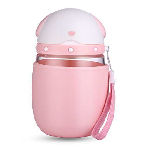 JIAQI Kids Drinks Bottle 300ml, Glass Water Bottle Bpa Free with Silicone Sleeve and Carrying Loop, JIAQI Kids Drinks Bottle 300ml, Glass Water Bottle Bpa Free with Silicone Sleeve and Carrying Loop,