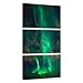 Produktbild Feeby. Leinwandbild - 3 Teile - Bilder, Wand Bild, Wandbilder, Kunstdruck, 3-Teilig, 60x120 cm, AURORA BOREALIS, NATUR, GRÜN