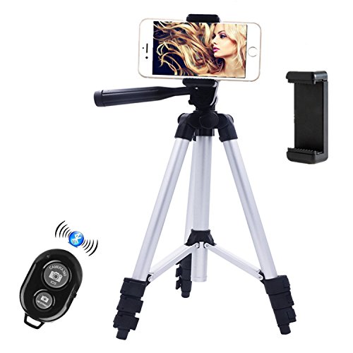 Veasion 102cm Aluminum Kamera Handy Stativ Tripod mit Halterung und Fernbedienung fÃ¼r iPhone Samsung Smartphones und Kamera