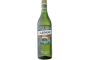 Carpano Dry Vermouth, 1l, 18% ABV, Fresh and Balanced Taste, with Carefully Selected Botanicals, For Cocktails Like Martini or Carpano Gibson, Gift Idea