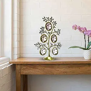 Kookee Acrylic Gold Textured Photo Frame with Back Stand for Tabletop, Home Decor for Your Living and Bedroom (5 Frame) inches (PF-9689-B)