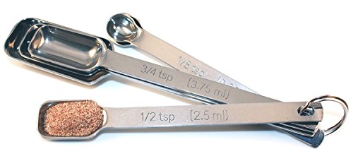 Schmale Edelstahl Messlöffel , 6-teiliges Set, Chef Qualität und Gewerbe Haltbarkeit - 2