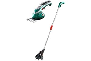 ‎BOSCH HOME AND GARDEN Bosch Akku-Grasschere Isio, Akku, Ladegerät, Grasschermesser, Teleskopstiel, Karton (3,6 V, 8 cm Messerbreite), Aqua Green