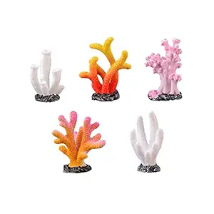 Danmu 10Pcs of Random Style Polyresin Coral Ornaments, Aquarium Coral Decor for Fish Tank Aquarium Decoration Approx. 1.7