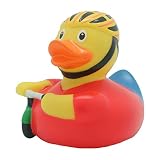  quietscheente ciclista Pato, Patito de goma, pato, Patito de goma, quietsch Pato, Figura, goma de baño juguete, Lilalu, 2032