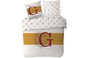 ARLIS Parure Housse de Couette Harry Potter - 1 Housse de Couette + 2 taie d'oreiller - 100% Coton (240 X 220 cm, Parure de Lit Harry Potter)