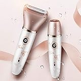 wetwgvsa Electric Remover for Women Painless Lady Shaver 2-in-1 Women Body Hair Removal Electric Razor for Face, Legs, Underarms and Bikini, Wet and Dry Cordless Waterproof Hair Shaver