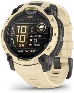 Garmin Instinct 3, Smartwatch, 45mm, Display AMOLED 1,2", Lunetta in metallo, 10ATM, GPS Multi-band, Torcia LED, 90+ App per lo Sport, GarminPay, Connect IQ, Autonomia 18 giorni, Citrine