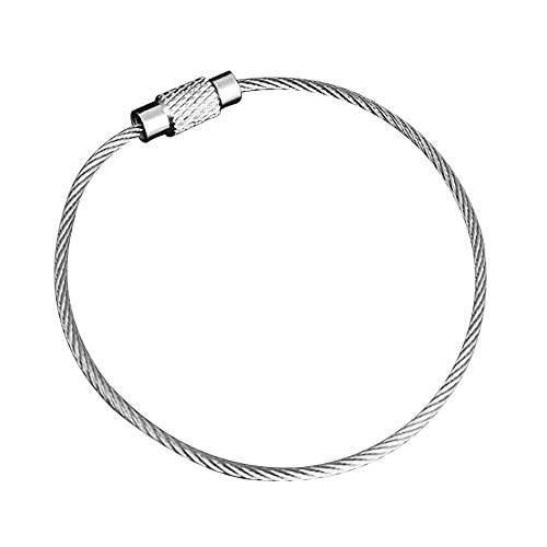Preisvergleich Produktbild Godagoda Schlüsselanhänger Edelstahl Drahtseil Multifunktionale Schlüsselring mit Drehverschluß 10 teilige 1.5mm / 2mmx100cm / 200cm / 250cm