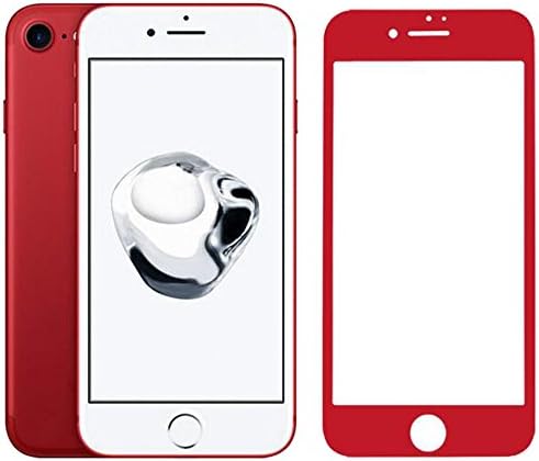 Iphone 6/6s Plus Full Coverage Screen Protector,JELLYEA Curved Carbon Fibre 3D 9H Tempered Glass Anti-Fingerprint Scratch-Resistant for Apple6/6s Plus,5.5",Red