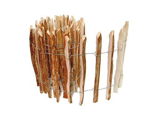 Staketenzaun Kastanie 120 x 500 cm ( Lattenabstand 7-9 cm ) – Natürlicher Kastanienzaun – Staketen Roll Zaun aus Haselnuss ++ Kostenloser Versand ++ - 3