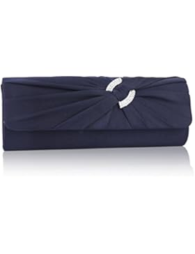 Damara Damen Party Falten Strass Satin Clutch Abendtasche