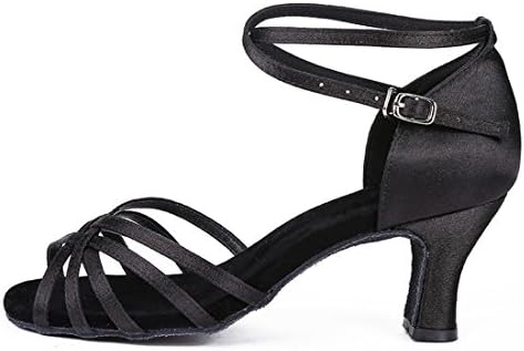WXMDDN Dance Shoes Latin Dance Shoes High-Heeled Dance Shoes Soft Bottom Dance Shoes,Black 5.5cm,E41
