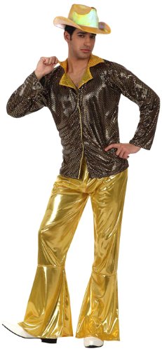 Preisvergleich Produktbild Goldenes Disco-Kostüm für Herren M / L