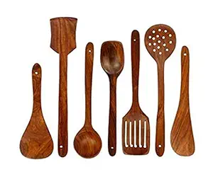 Wooden Serving and Cooking Spoons Set Kitchen Organizer Items Kitchen Accessories Items