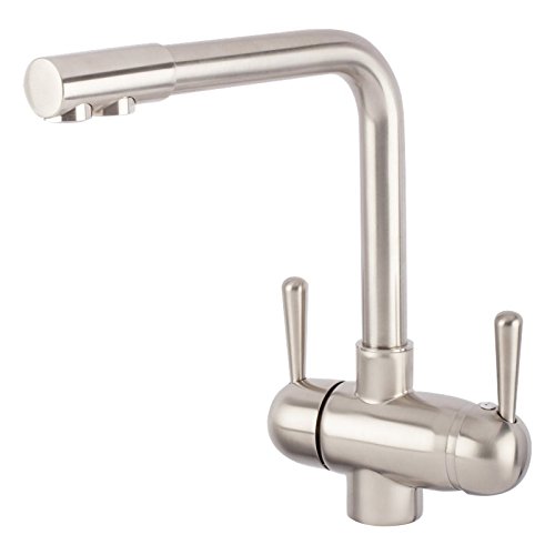 Diseñador de 3 Vías de agua grifo gm L - Caño, Níquel Satinado/mate. Grifo de cocina, Grifo, Grifo, Grifo (3 Vías, agua para Ósmosis Instalaciones Instalaciones De Agua Potable