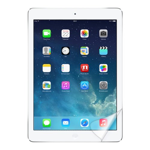 2in1 Set: kwmobile Hülle für Apple iPad Air – Smartcover Kompatibles Backcover Case Tablet Schutzhülle TPU Silikon – Tabletcase Cover Weiß + Folie, kristallklar - 2