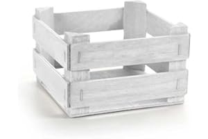 GICOS SRL Gicos Cassetta cassettina in legno porta oggetti decorativa 13 * 13 * 8 cm bianco shabby chic IUA-832260