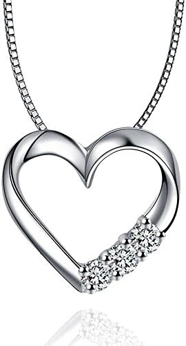 WTING Necklace Women Sterling Silver Heart - shaped Personality Pendants , 16 inch