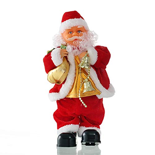 Preisvergleich Produktbild Berrose Weinlese-lebhaftes Saxophon-musikalisches Tanzen-Weihnachten Santa Claus elektrisch Weihnachten Schritt Kleine Puppe-Bewegung Weihnachten Santa Claus - Singende / Tanzende Weihnachtsmänner