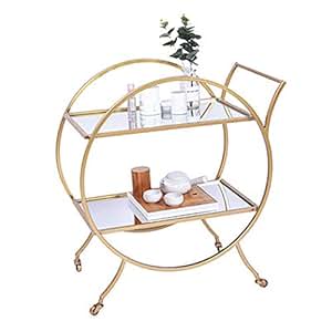 Amazon.de: Servierwagen Runder Goldener Servicewagen Auf RäDern FüR