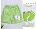 Pandaren® Pack of 2 summer cotton sleeveless shorts 2pcs set pants sports clothing set for baby boy girl infant toddler (Foot, Blue Green) (12-18 months)