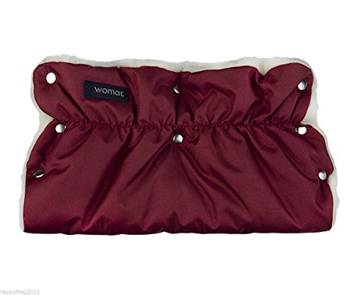 DARK MAROON WINTER WARMER PRAM PUSHCHAIR STROLLER HAND MUFF FINGERLESS GLOVES