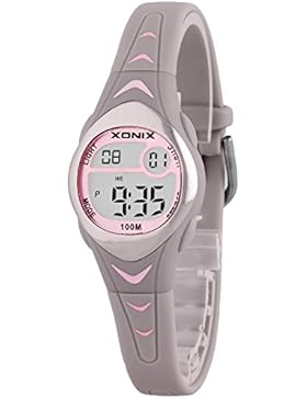 Zauberhafte kleine XONIX Armbanduhr für Mädchen mit Alarm Stoppuhr Timer WR100m, LE/2