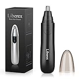 Liberex Electric Nose Ear Hair Trimmer for Men Women, Painless Trimming Clipper, Water Resistant Dual Edge Blades, Battery-Operated, Black