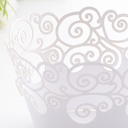 *Versand aus Deutschland* 50 Tlg. Kuchen Cupcake Wrapper Verpackung Dekoration Muffin Hülle Wave Motive für Hochzeit Party Cupcake Dekoration Muffinförmchen Neu - 8