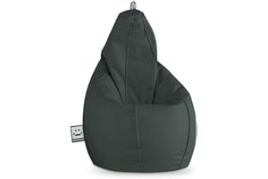 HAPPERS Puff Salón Pera Polipiel Interior Gris XL