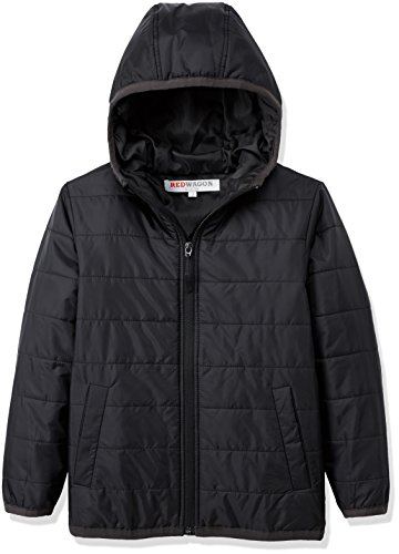 RED WAGON School Puffer Jacket Chaqueta para Niños, Negro (Multi), 5 años