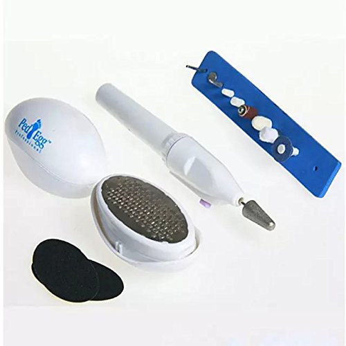 EYX Formula Ped Egg 2 Pack Foot File-Bonus Electronic 12 piece Battery Operated Toe Nail Grooming kit Removes Callous Dry Skin