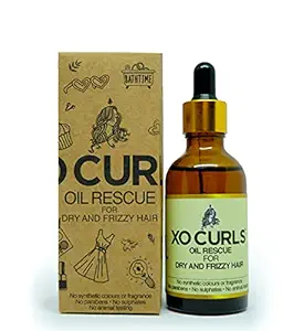XO CURLS All Natural Hair Oil For Softness & Moisturization, Dry and Frizzy Hair, Blend of Onion, Coconut & Castor Oil (50 ml)