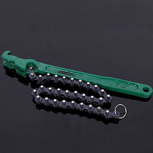HomDSim Car Automotive Oil Fuel Filter Chain Wrench Adjustable Removal Remover Tool Steel 8/12 in (12 inch)