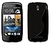 Produktbild DEET TM651 - HTC Desire 500 S LINE stylischen designer case aus hochwertigem TPU Weich  - Schwarz + Displayschutzfolie und Reinigungstuch