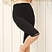Liang Rou Maternity Elastane Adjust Waistband Short Leggings Lace Trim Color Black