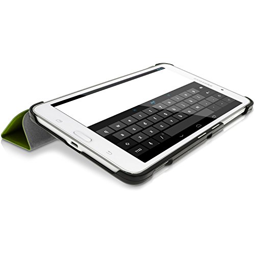 igadgitz Grün PU Ledertasche Hülle Smart Cover für Samsung Galaxy Tab 4 7.0″ SM-T230 mit Multi Winkelbetrachtung Stand + Displayschutzfolie - 7