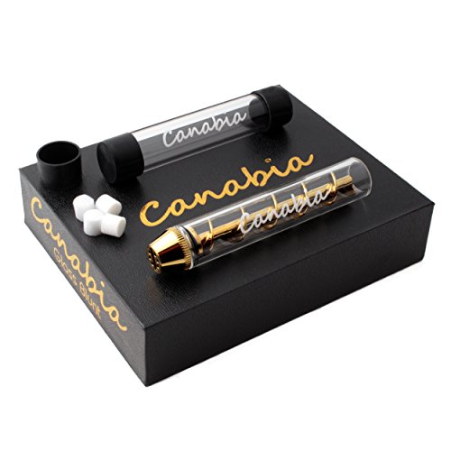Canabia Twister Glas Blunt mit Filter – Premium Set – Vaporizer Cannabis Pur Pfeife – Haschisch Pfeife – inkl. 2 Glas Röhrchen + Filter + Schutzkappen – perfekt für Unterwegs – Kräuter und Tabak Pfeife – Twisty Glass Blunt - 2