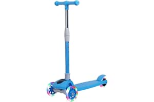 FRILLA Roller Kinder für 3–12 Jahre, Kinder Roller mit Verstellbaren Höhe, LED Leuchtenden Räder Kinderroller, Stoßdämpfendes Design, Leicht zu Lenken, Balance-Trainings-Roller für Kinder | FLASHRIDE